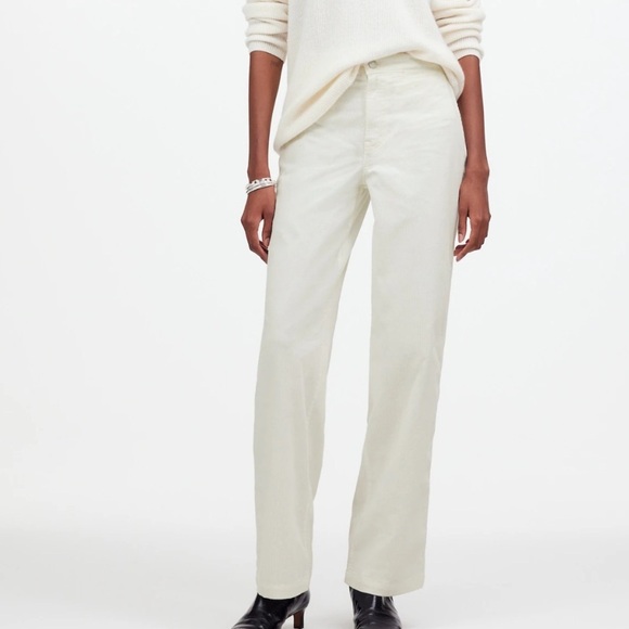 Madewell The Emmett Wide-Leg Pant in Corduroy: Welt Pocket Edition winter white - Picture 1 of 6